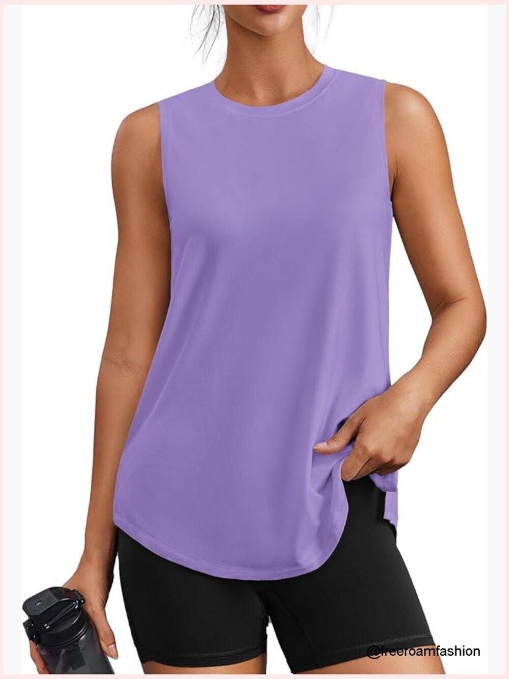 Loose Fit UPF 50+ Sleeveless Athletic Tank Top with Side Slits